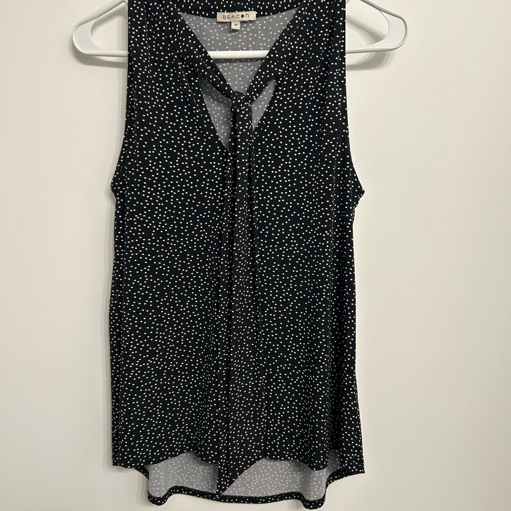 Beacon Black and White Polka Dot Tank Top